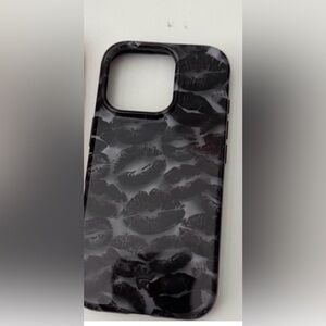 Black Kiss Print Phone Case iPhone 16 pro velvet caviar